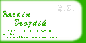 martin drozdik business card